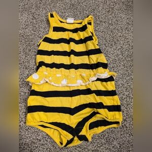 H&M Yellow and Black Striped Kids One Piece